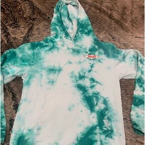 Jack's Surfboards Women's Pullover Hoodie Sweatshirt Green/White Tie Dye Size XS